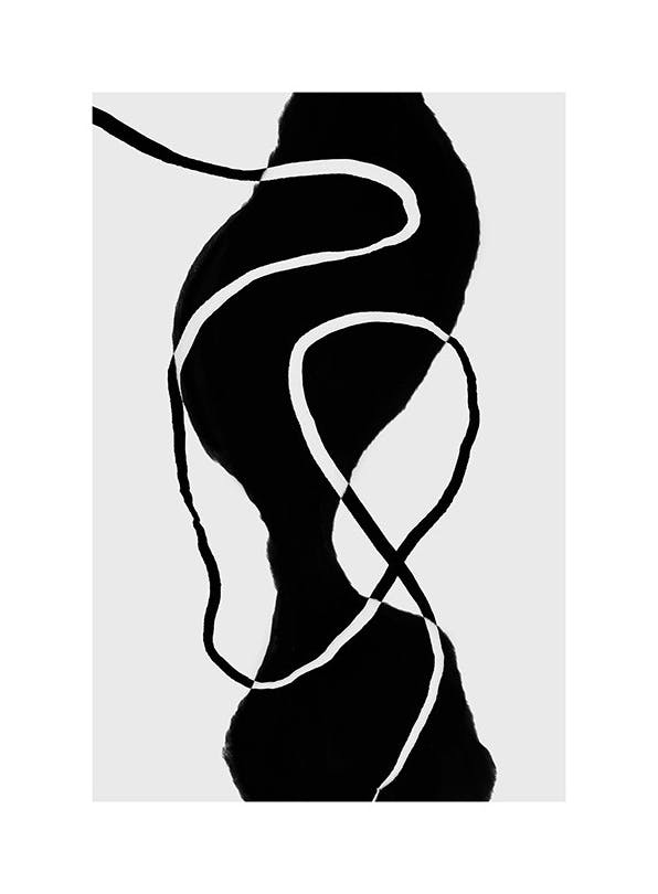 Black Abstract Shapes No1 Plakat (50x70 cm)- Sztuka abstrakcyjna