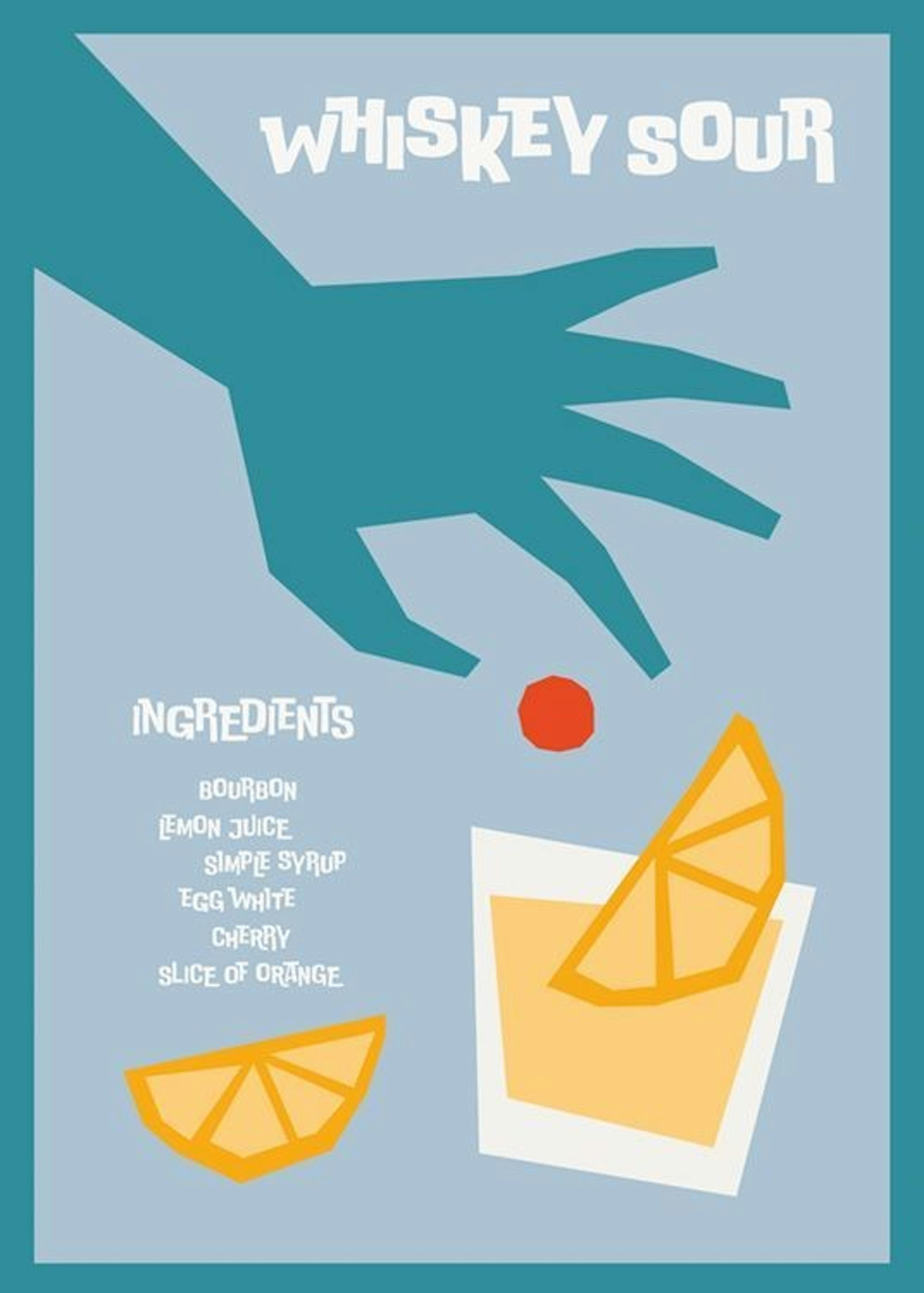 Whiskey Sour Cocktail Poster