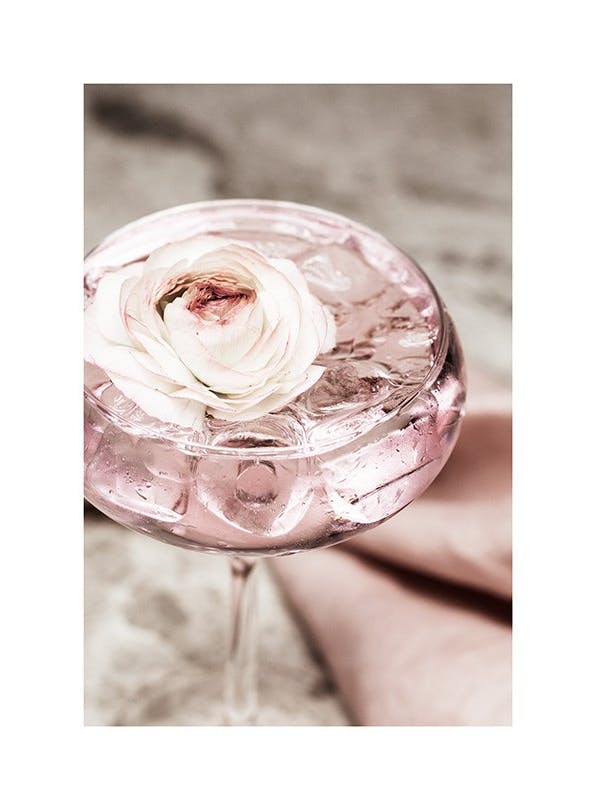Prints - Rose Cocktail No2 Print (50x70 cm) - Wine and cocktails posters