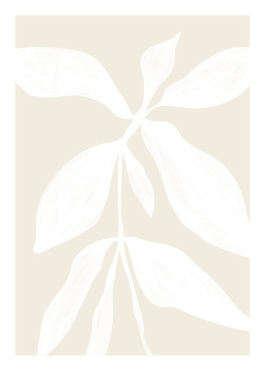 White Botanical No1 Poster 0