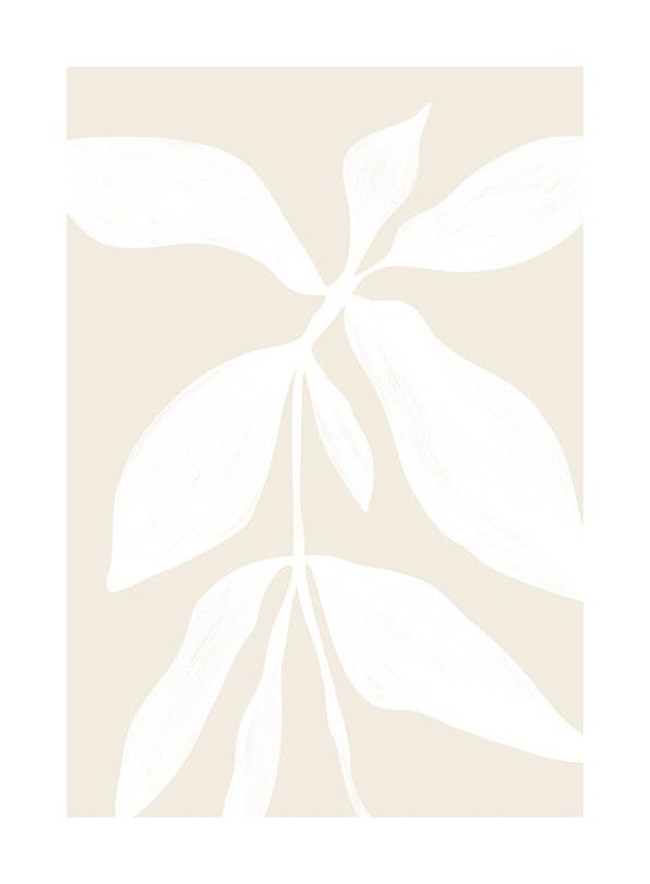 White Botanical No1 Plakat (21x30 cm)- Rośliny zielone