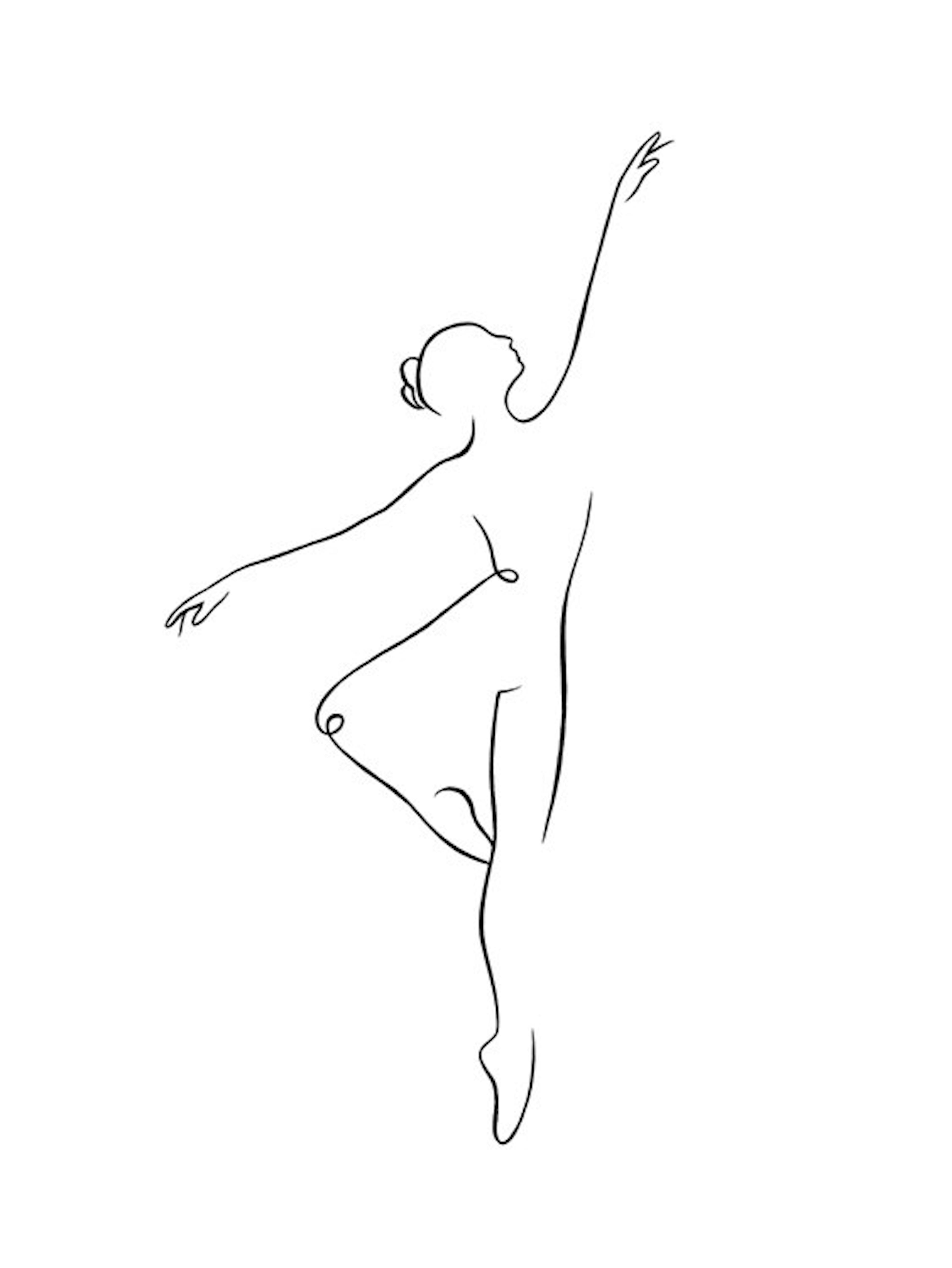 Ballerina Line Art Print 0