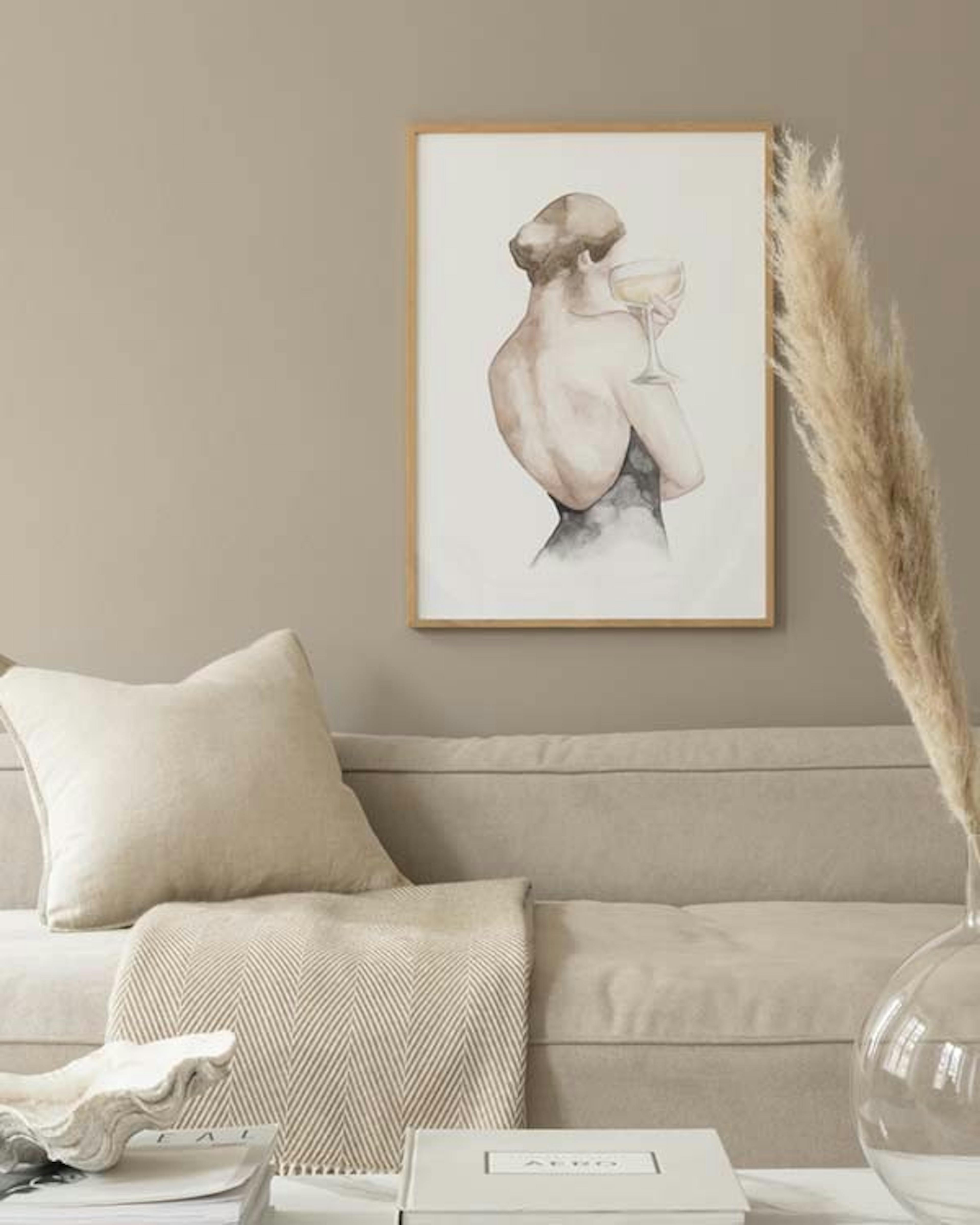 Watercolor Femme Champagne Poster