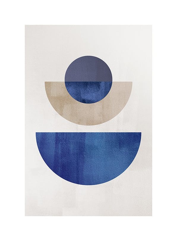 Prints - Blue Geometric Print (30x40 cm) - Graphic art prints