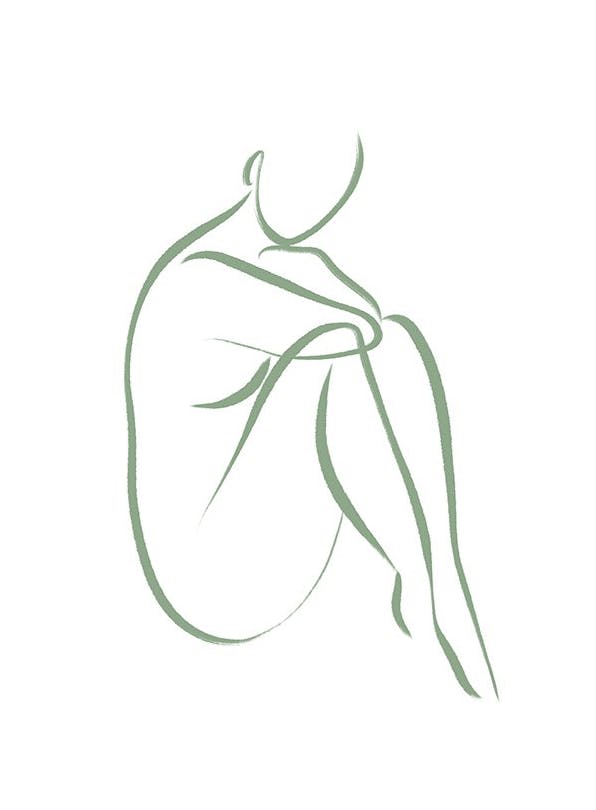 Prints - Body in Green No2 Print (21x30 cm) - Line Art prints