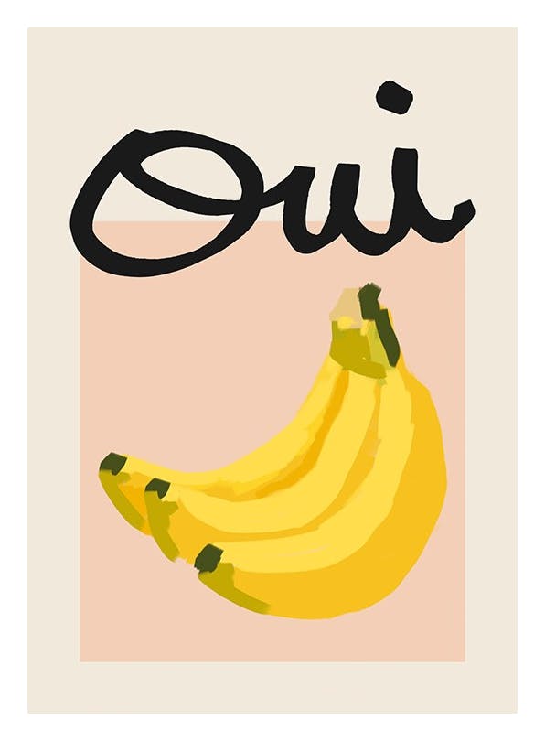 Oui Banana Poster (30x40 cm) - Kunstdrucke