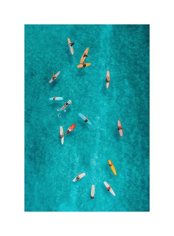 Surfers from Above Poster (30x40 cm) - Sport posters en prints
