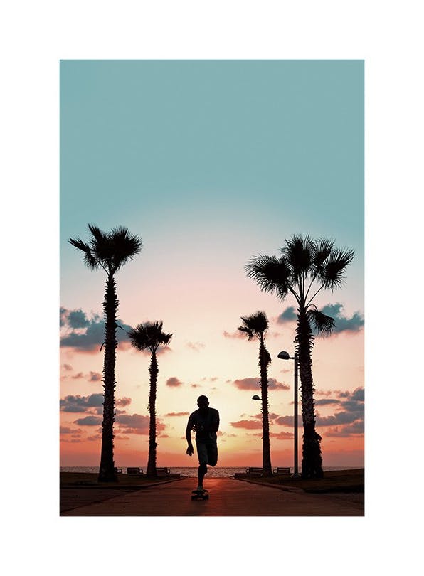 Prints - Sunset Skate Print (30x40 cm) - Sports posters and prints