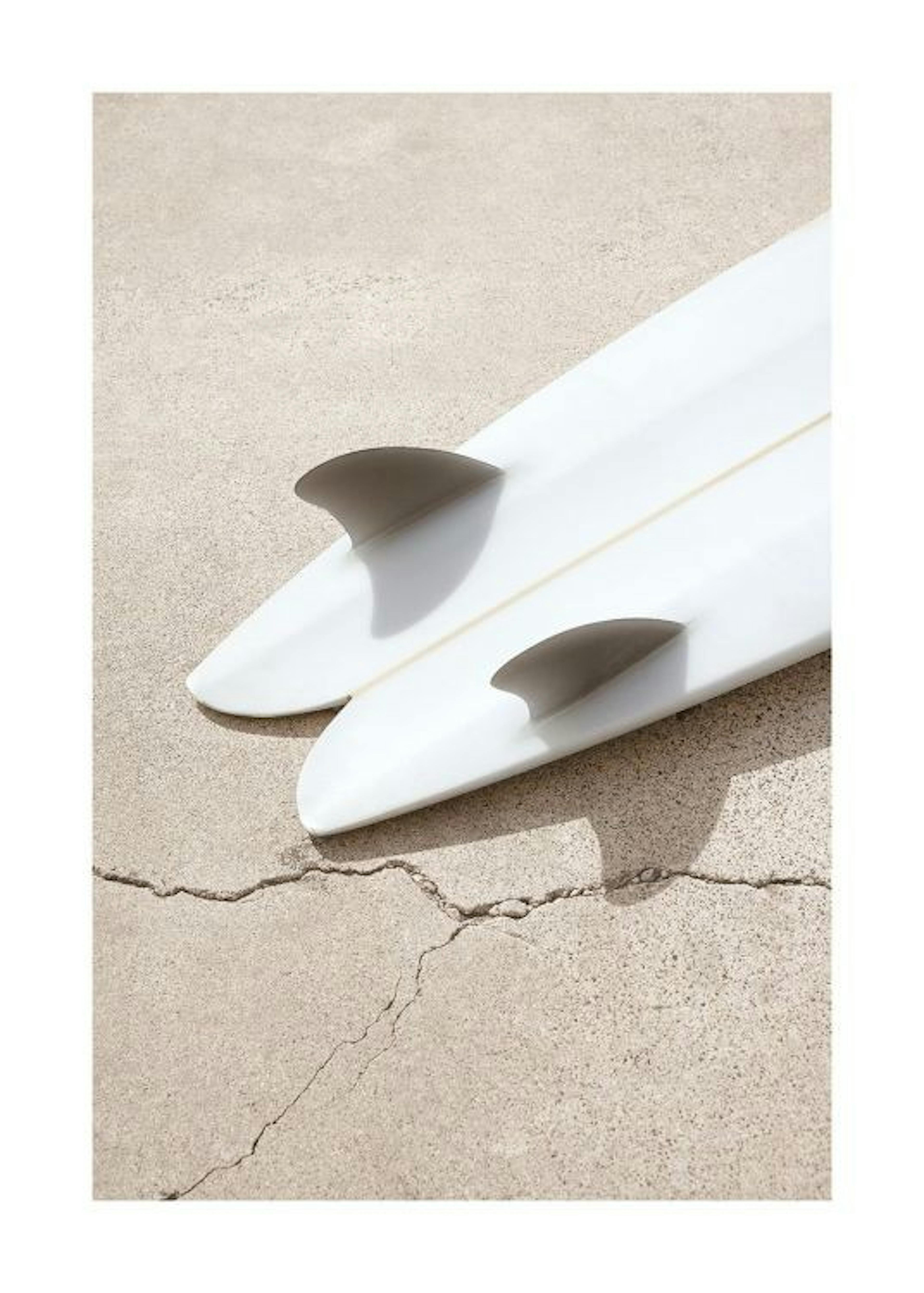 White Surfboard Print 0