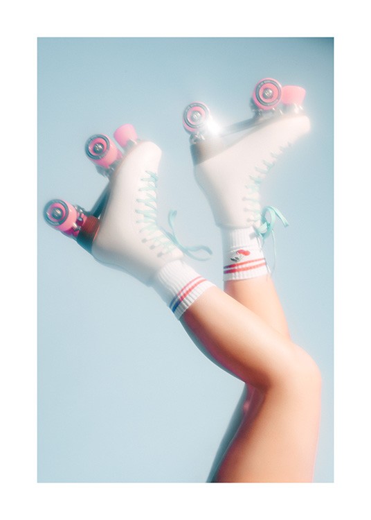 Roller Skates in the Air Affiche