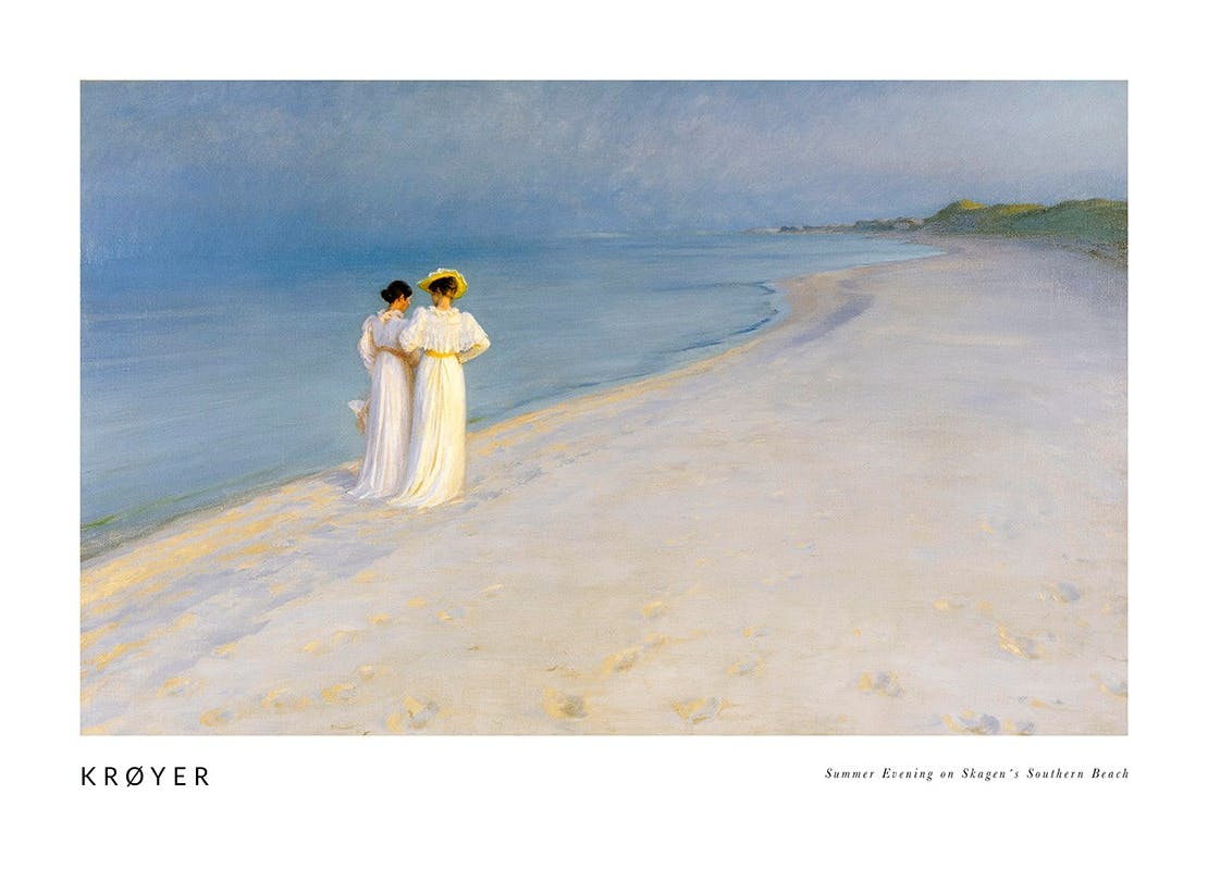 Krøyer - Summer Evening on Skagen's Southern Beach Plakat (30x40 cm)- Obrazy sławnych malarzy