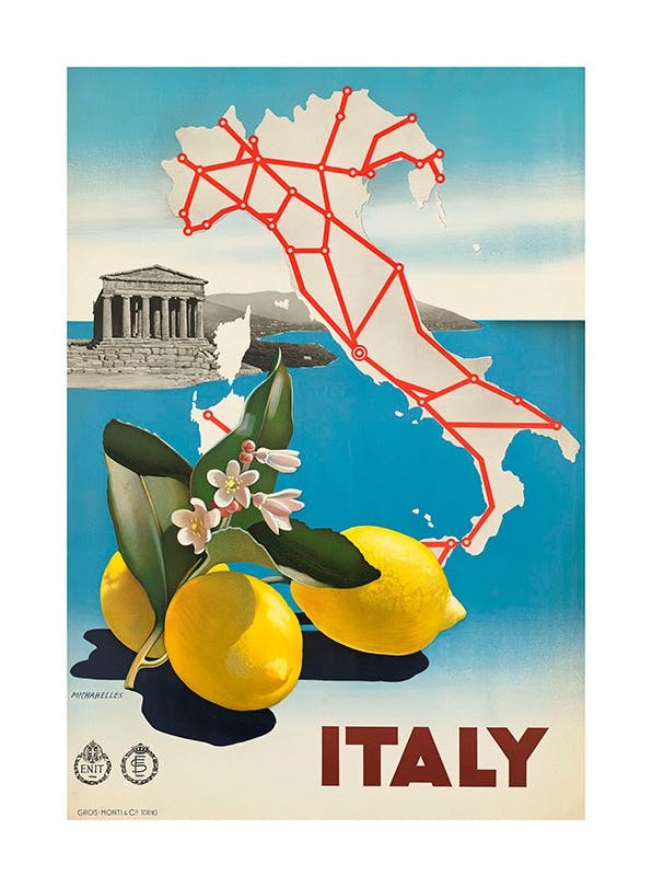Italy Travel Print (30x40 cm)- Vintage posters
