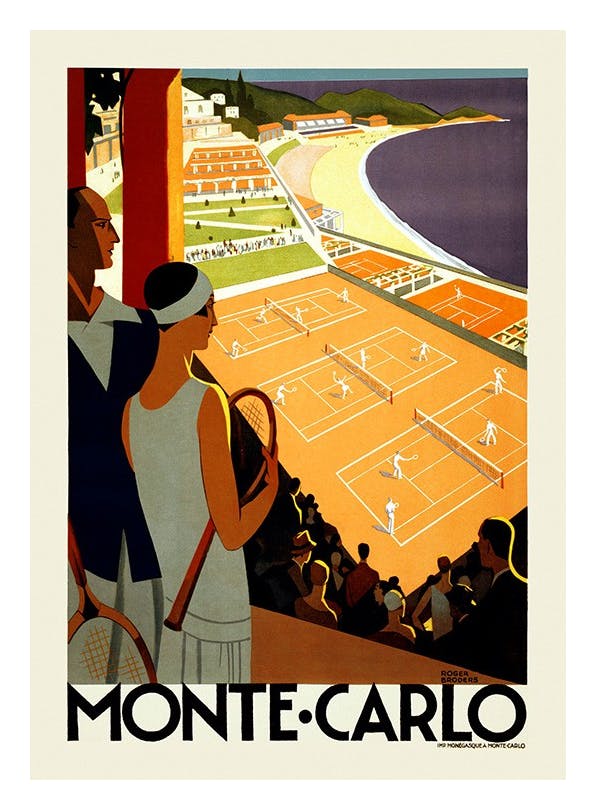 Monte Carlo Travel Plakat (50x70 cm)- Plakaty retro