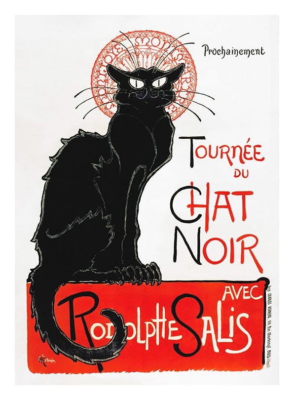 Chat Noir Affiche (50x70 cm) - Affiches vintage