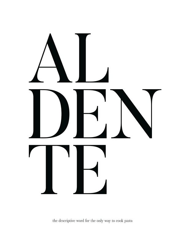 Al Dente Plakat (21x30 cm)- Plakaty typograficzne