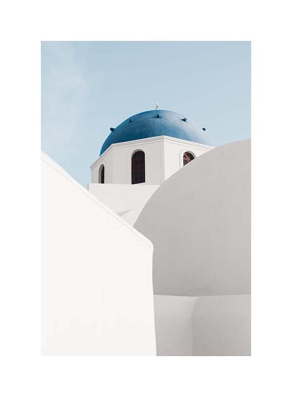 Santorini Church Plakat (30x40 cm)- Architektura