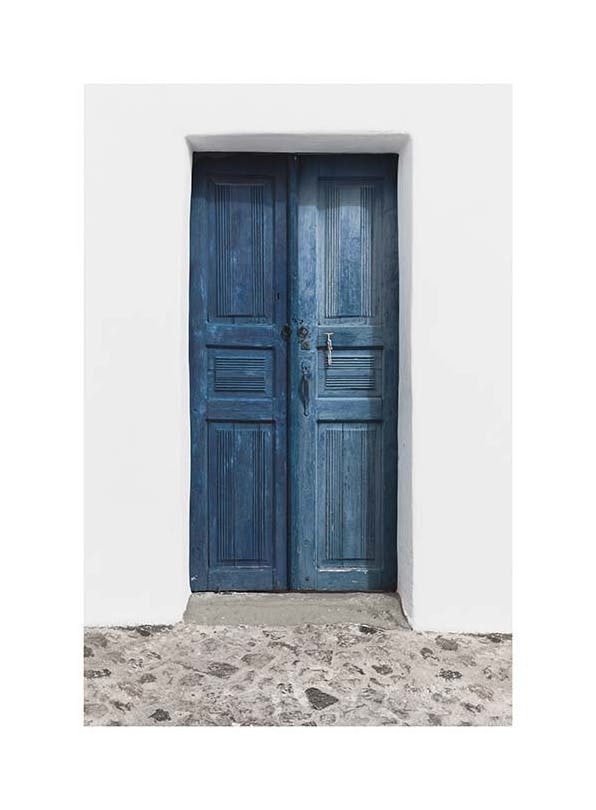 Prints - Oia Blue Door Print (30x40 cm) - Architecture posters