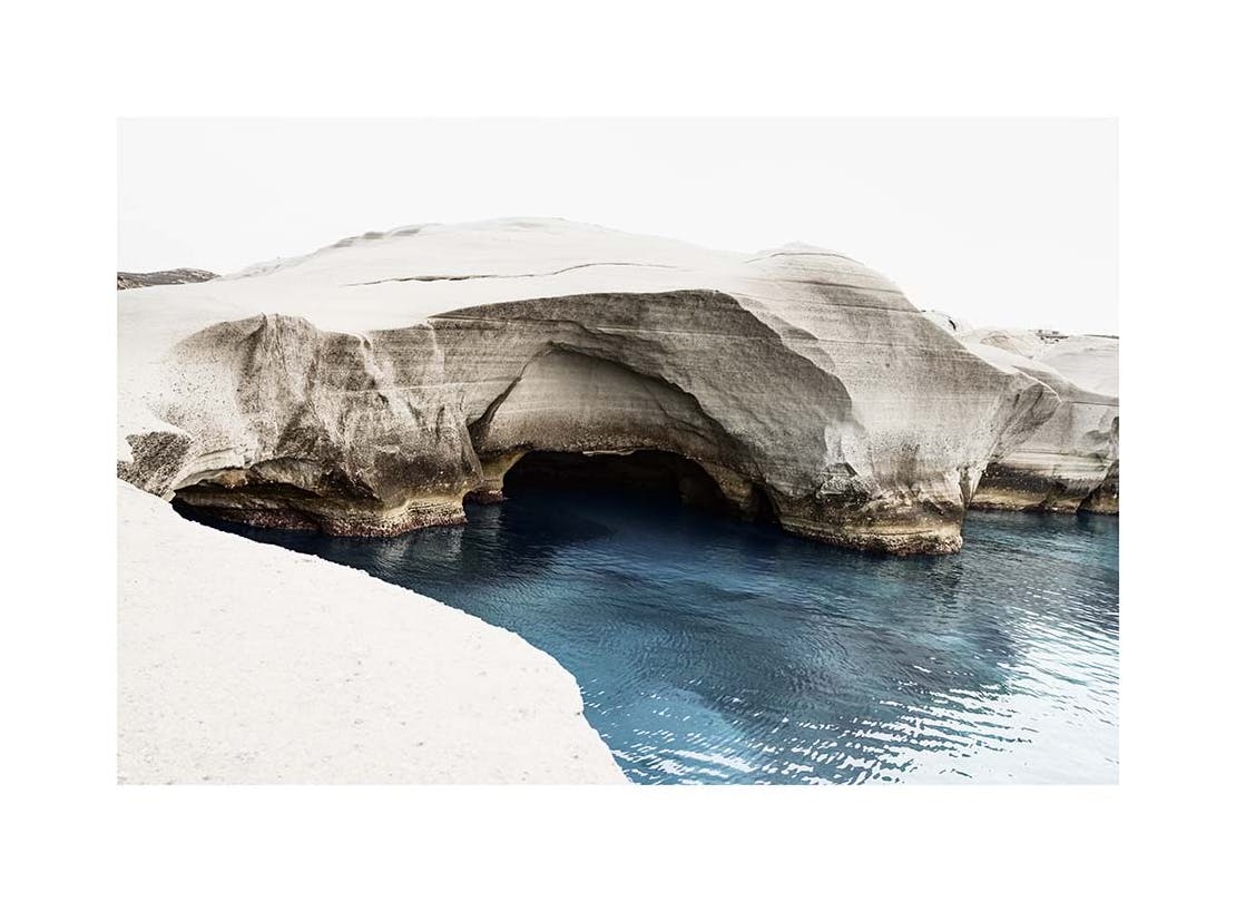Sarakiniko White Cliffs Affiche (30x40 cm) - Tableaux de montagnes