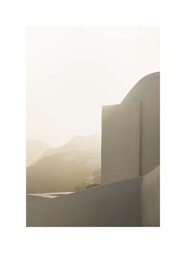 Oia in Sunrise Plakat (30x40 cm)- Architektura
