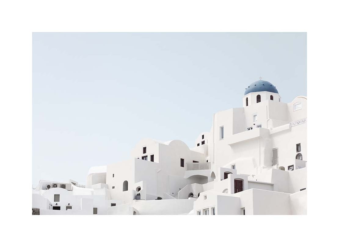 Santorini Village View Poster (30x40 cm)- Arte architettonica