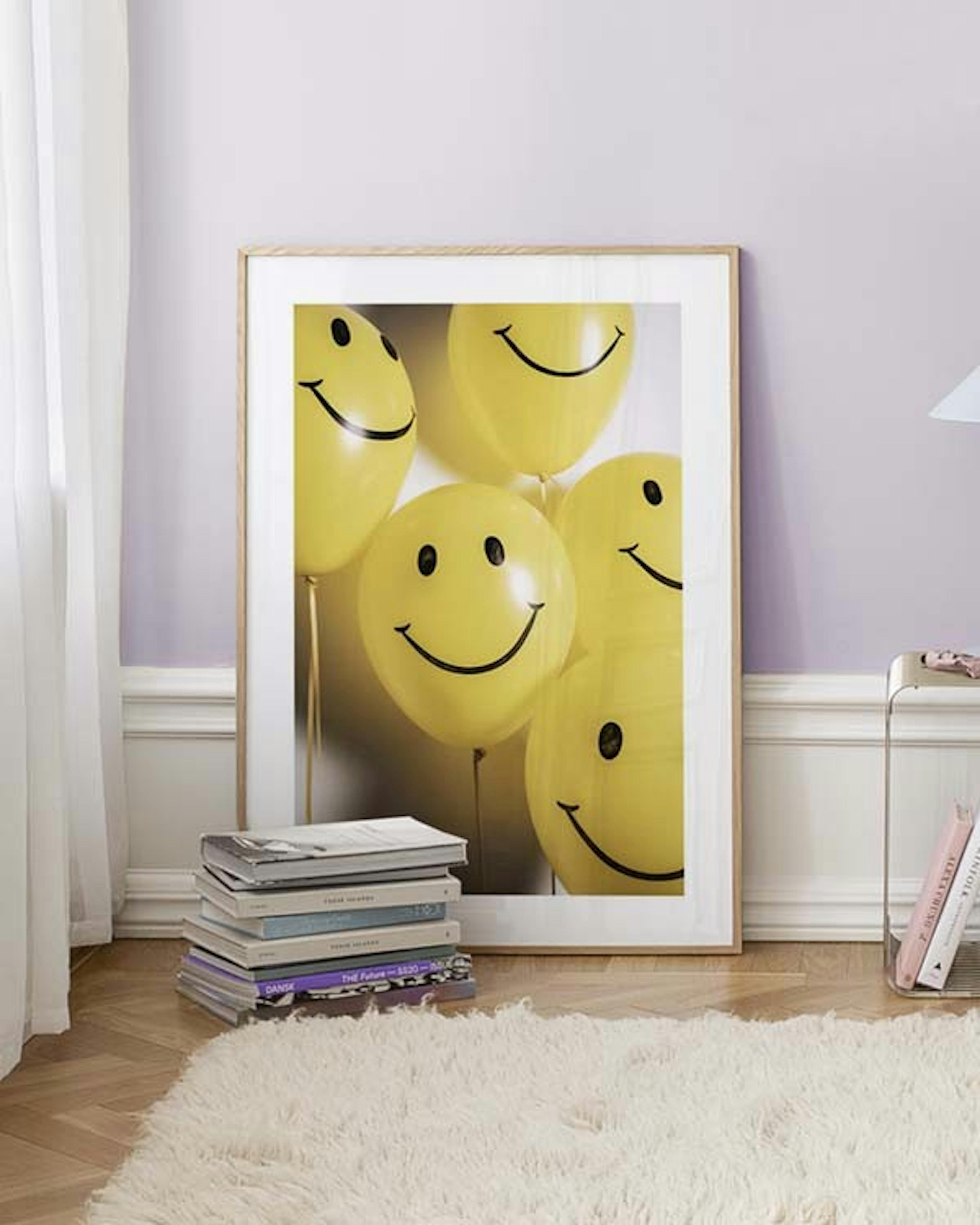 Smiley Face Balloons Print