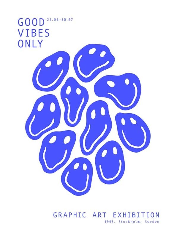 Good Vibes Smiley Affiche (50x70 cm)
