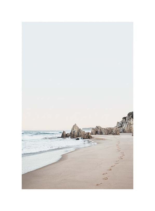 Footprints on Sandy Shore Print (50x70 cm)