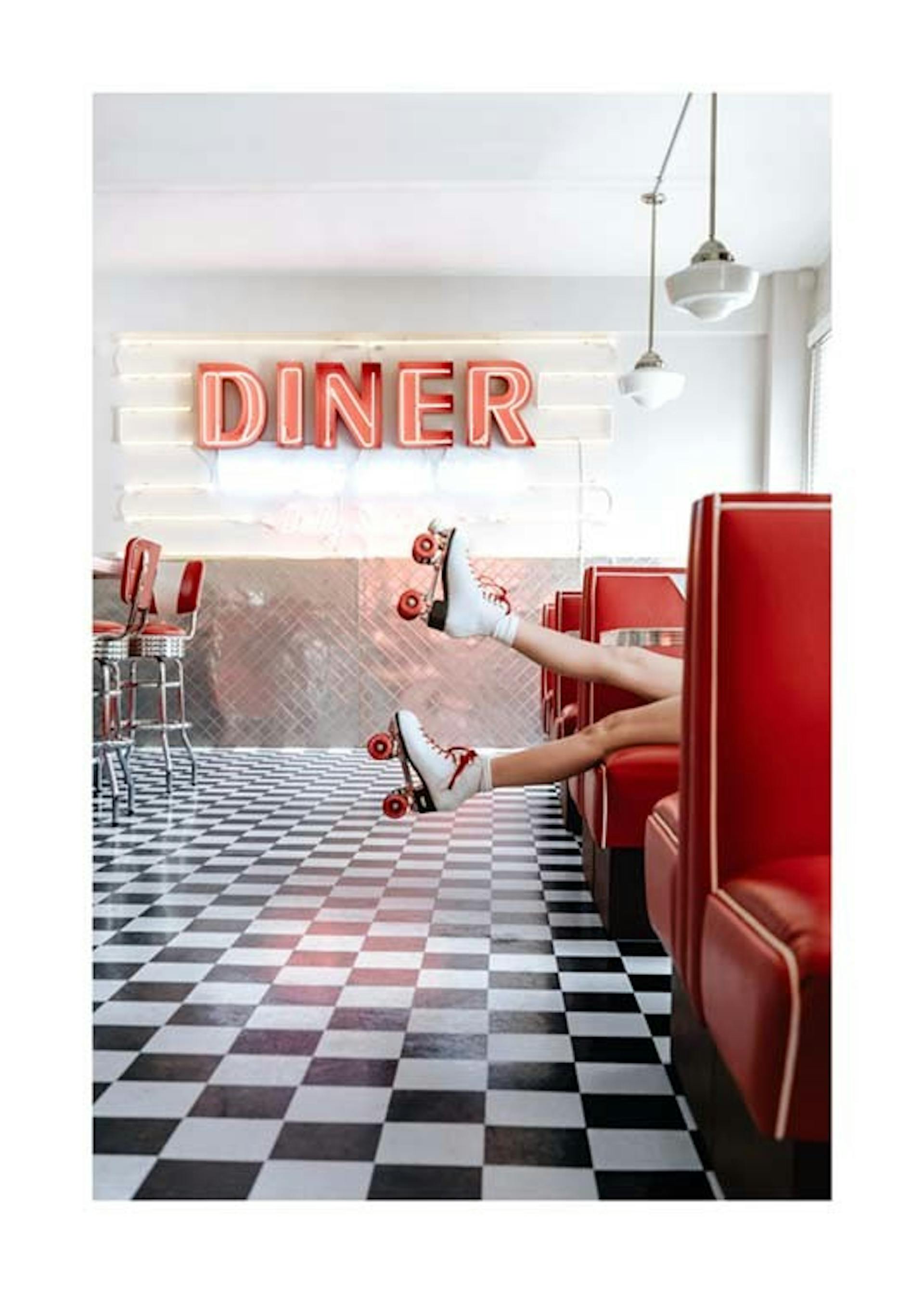Diner Roller Skates Poster