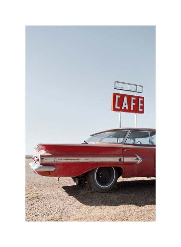 Red Classic Car Print (30x40 cm)