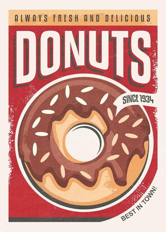 Retro Donuts Poster