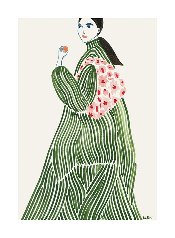 La Poire - Green Coat (30x40 cm)