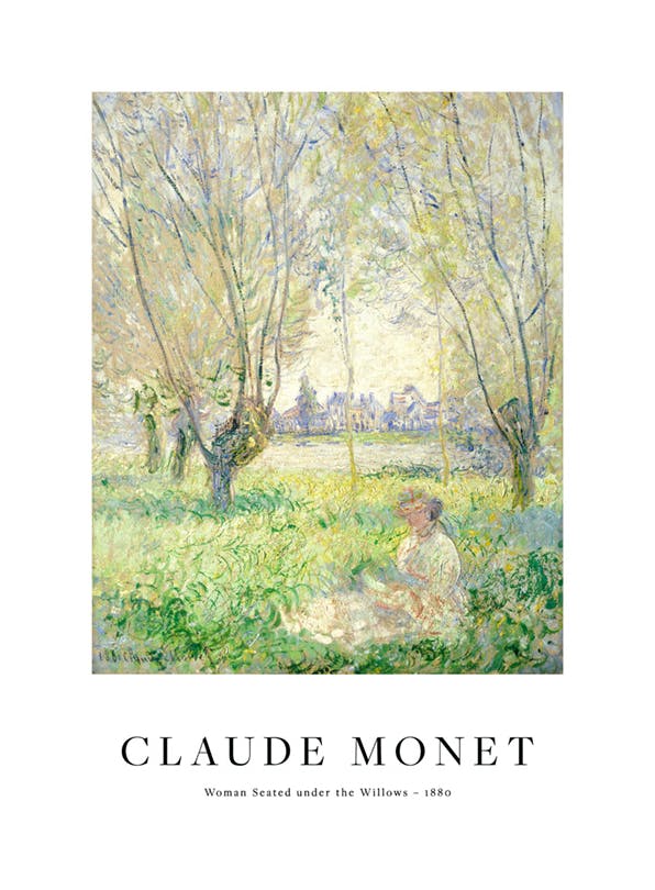 Monet - Woman Seated under the Willows Plakat (50x70 cm) - Plakater > Malerier fra kjente kunstnere > Monet Plakat