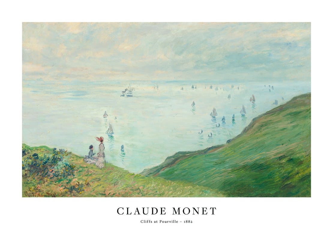 Monet - Cliffs at Pourville Plakat (21x30 cm)- Monet Plakat
