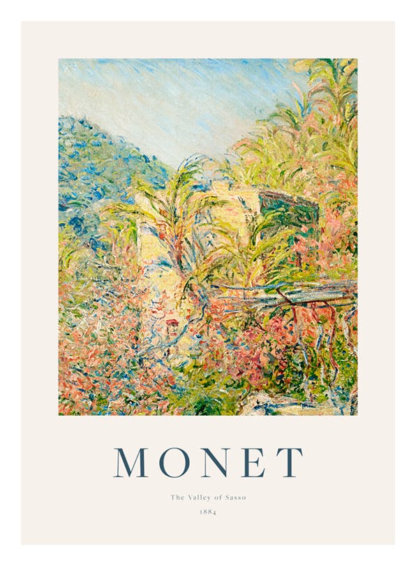 Monet - The Valley of Sasso Print (50x70 cm)- Monet Posters