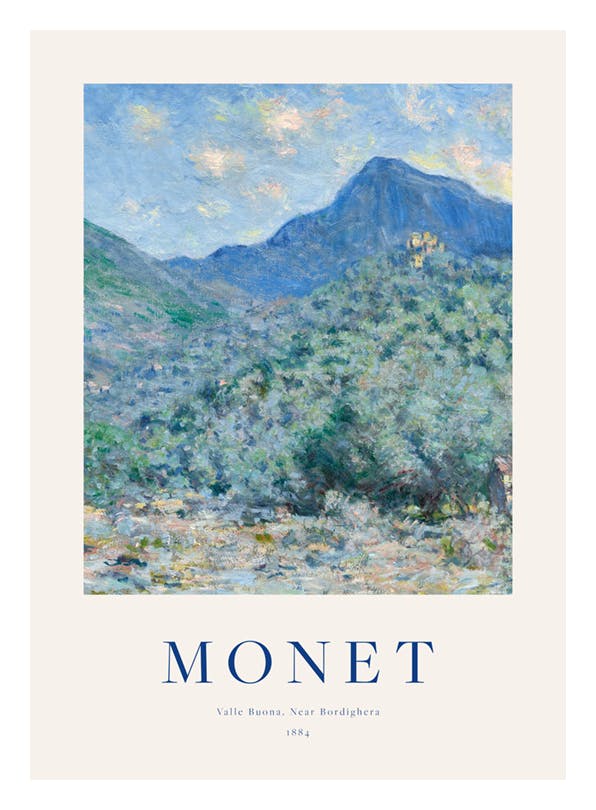 Monet - Valle Buona, Near Bordighera Poster (50x70 cm) - Monet Affiche