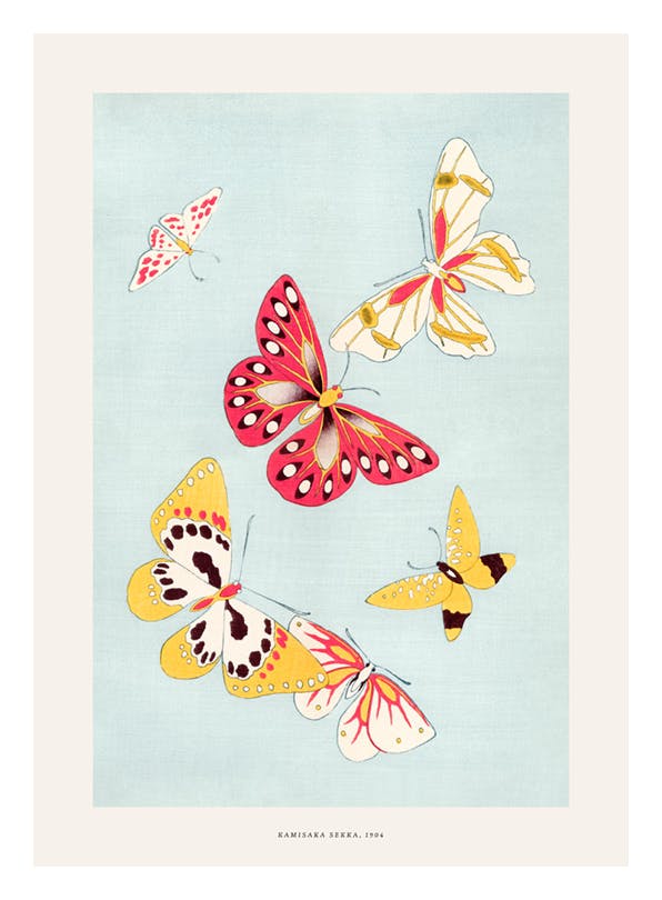 Kamisaka Sekka - Japanese Butterfly Plakat (21x30 cm)-Plakaty