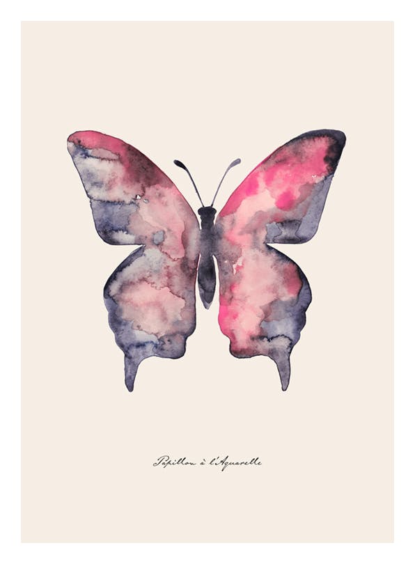Papillon à l'Aquarelle Plakat (30x40 cm)