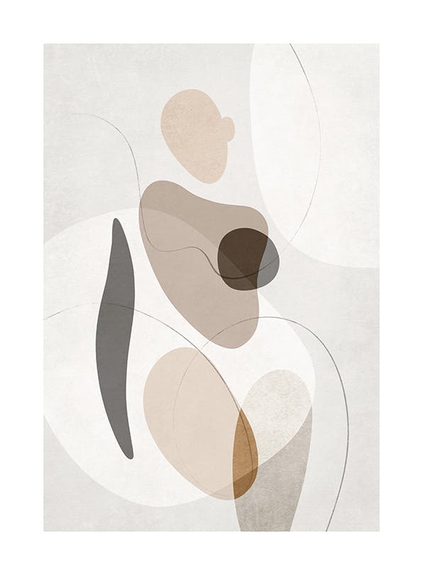 Organic Shapes Figure No2 Affiche (21x30 cm)