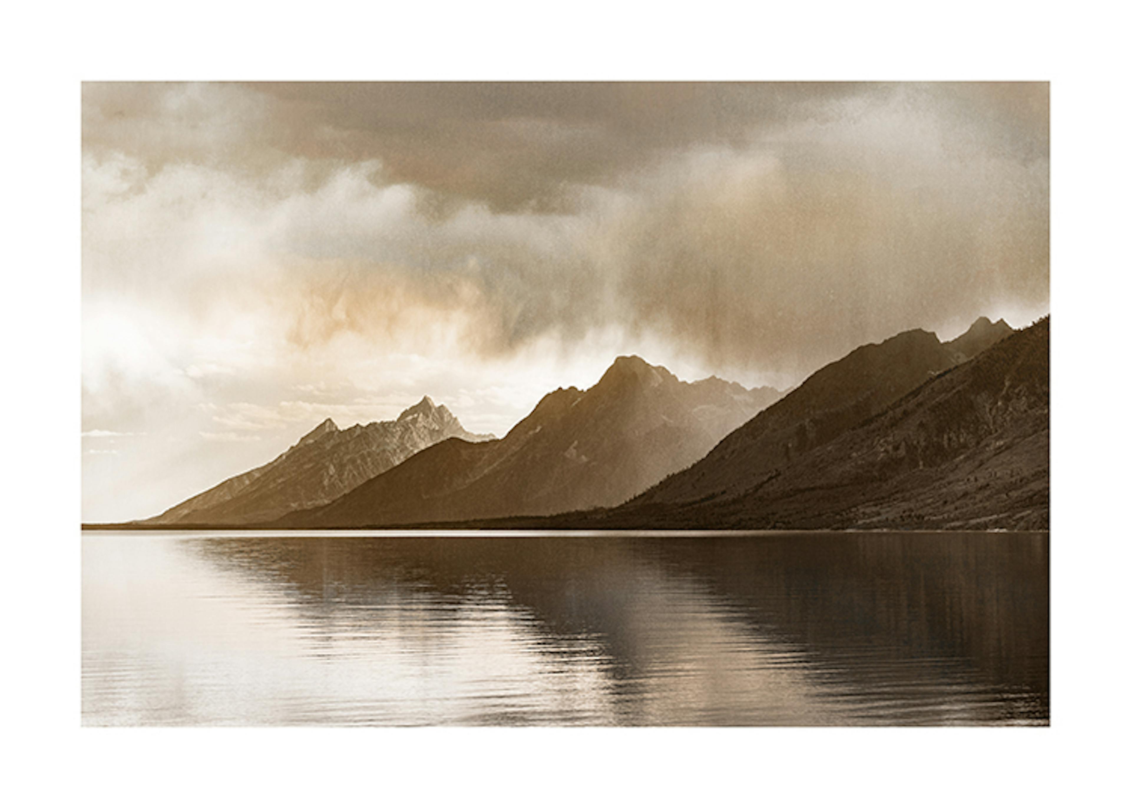 Lake and Rocky Mountains Print