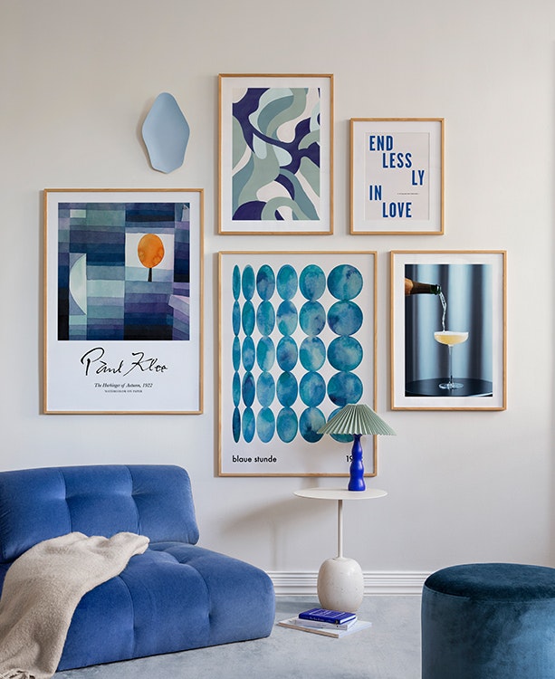 Blue Living gallery wall
