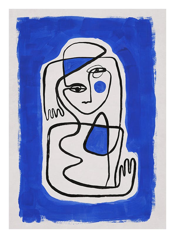 Pose in Blue Print (50x70 cm)