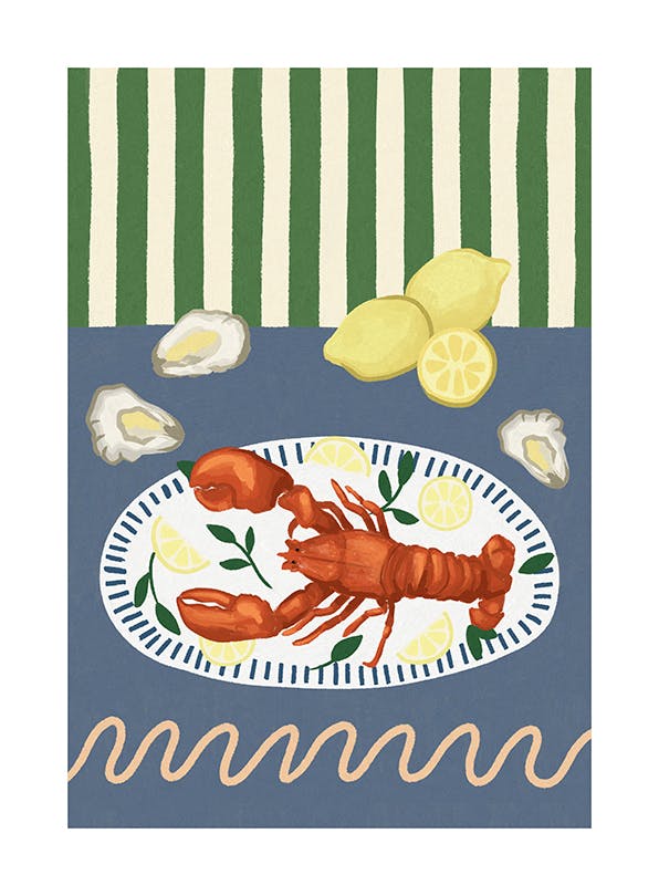 Lobster Plate Affiche (50x70 cm)