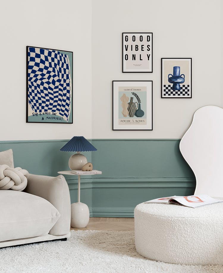 Blue Vibes gallery wall