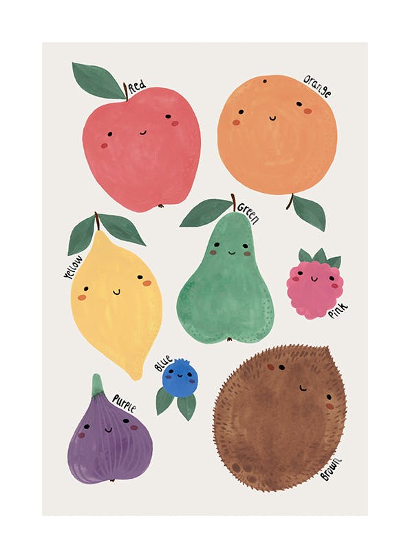 Colorful Fruits Poster (21x30 cm) - Poster