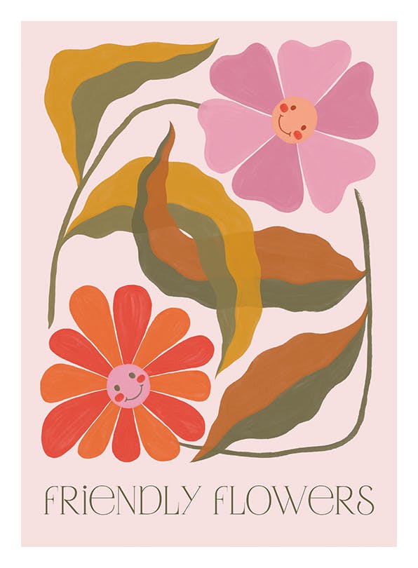 Friendly Flowers Print Print (30x40 cm)