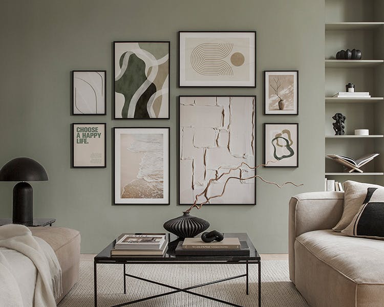 Green tones galería de pared 
