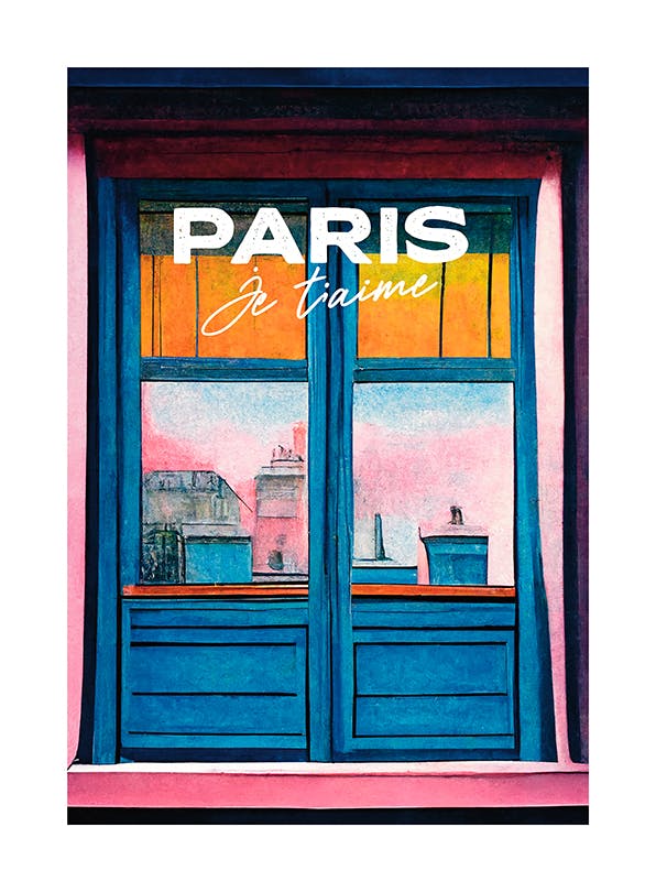A Paris Window Plakat (50x70 cm)-Plakaty