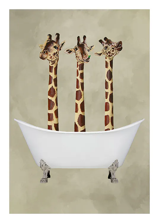 Coco De Paris - Giraffes in Bathtub Poster 0