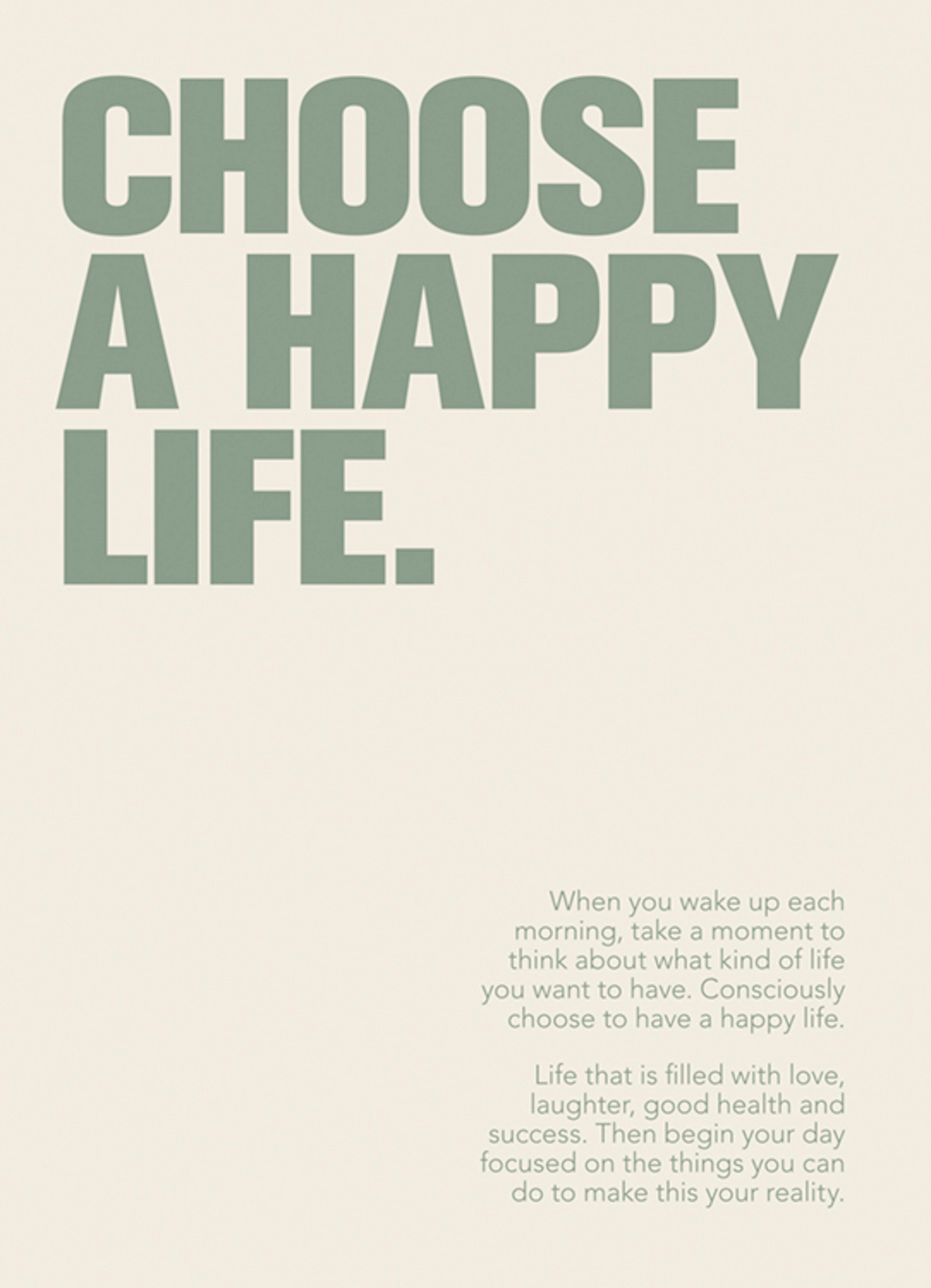 Choose a Happy Life Affiche 0