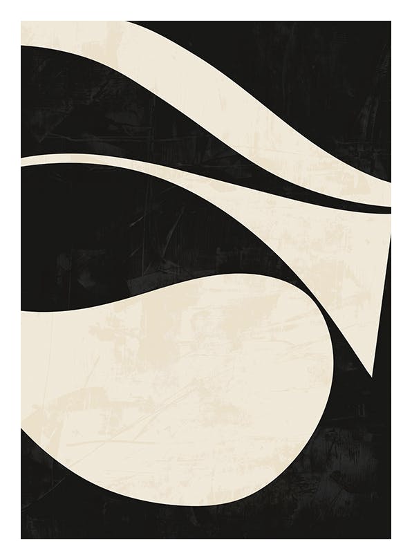 Black and Beige Centerpiece No1 Print (21x30 cm)